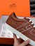 Hermes Boomerang Sneakers In Brown Epsom Calfskin 
