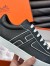 Hermes Boomerang Sneakers In Noir Epsom Calfskin