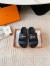 Hermes Men's Jackson Sandal in Black Epsom Calfskin