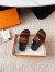 Hermes Men's Jackson Sandal in Brown Suede Leather