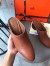 Hermes Trot Mule In Brown Calfskin