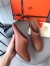 Hermes Trot Mule In Brown Calfskin