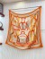 Hermes Orange Fantaisie d'Etriers Shawl 140