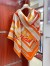 Hermes Orange Fantaisie d'Etriers Shawl 140