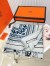 Hermes Grey Les Roues de Phaeton Bandana Shawl 140