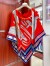 Hermes Piment Lettres Equestres shawl 140