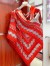Hermes Red Zouaves et Dragons Bandana Shawl 140 