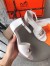Hermes Viaggio 60MM Sandals In White Leather