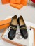 Hermes Women's Colette Loafers in Black Leather 