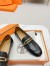 Hermes Women's Colette Loafers in Black Leather 