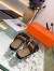 Hermes Avenue Sandals In Black Calfskin