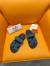Hermes Women's Chypre Sandals In Blue Suede Calfskin