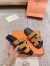 Hermes Women's Chypre Sandals In Brown Suede Calfskin 