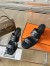 Hermes Gaby Sandals 60mm in Black Nappa Leather 