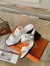 Hermes Gaby Sandals 60mm in White Nappa Leather 