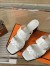 Hermes Gaby Sandals 60mm in White Nappa Leather 