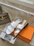 Hermes Grace Sandals in White Nappa Leather 