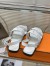 Hermes Grace Sandals in White Nappa Leather 
