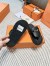Hermes Empire Sandals in Black Calfskin
