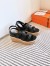 Hermes Havane 30 Sandals in Black Calfskin Leather 