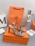 Hermes Heden 80 Sandals in Beige Suede Leather with Rhinestone 