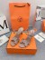 Hermes Heden 80 Sandals in Beige Suede Leather with Rhinestone 