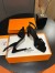 Hermes Heden 80 Sandals in Black Suede Leather 