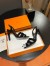 Hermes Heden 80 Sandals in Black Suede Leather 