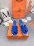 Hermes Eze 30 Cork Platform Sandals in Blue Suede Leather