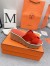 Hermes Eze 30 Cork Platform Sandals in Piment Suede Leather 