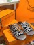 Hermes Thalassa Sandals In Silver Metallic Calfskin