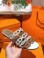 Hermes Thalassa Sandals In Brown/White Lambskin
