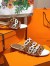 Hermes Thalassa Sandals In Brown/White Lambskin