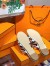 Hermes Thalassa Sandals In Brown/White Lambskin