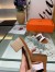 Hermes Amica 5mm Sandals In Brown/White Calfskin