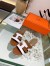 Hermes Amica 5mm Sandals In Brown/White Calfskin