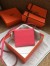 Hermes Rose Lipstick Clic 16 Wallet With Strap