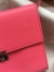 Hermes Rose Lipstick Clic 16 Wallet With Strap