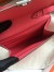 Hermes Rose Lipstick Clic 16 Wallet With Strap