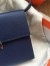 Hermes Sapphire Clic 16 Wallet With Strap