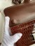 Hermes Constance To Go Wallet in Dark Brown Shiny Alligator Leather 