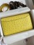 Hermes Constance To Go Wallet in Lime Ostrich Leather