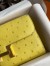 Hermes Constance To Go Wallet in Lime Ostrich Leather
