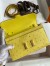 Hermes Constance To Go Wallet in Lime Ostrich Leather
