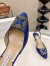 Manolo Blahnik Hangisi 70 Slingback Pumps in Blue Satin