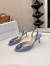 Manolo Blahnik Hangisi 70 Slingback Pumps in Light Blue Satin