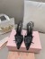 Miu Miu Slingback Pumps 105mm in Black Patent Leather with Buckles