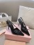 Miu Miu Slingback Pumps 105mm in Black Patent Leather with Buckles