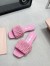 Miu Miu Women's Slides in Pink Matelasse Nappa Leather