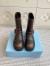 Prada Biker Boots in Dark Brown Calfskin